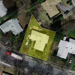 11 Maynard St, Newton MA 02465-1315 aerial view