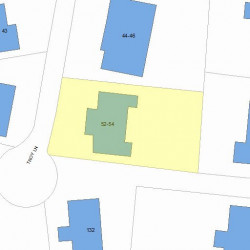 52 Troy Ln, Newton MA 02468-1016 plot plan