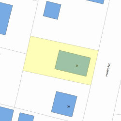 34 Prairie Ave, Newton MA  02466-2104 plot plan
