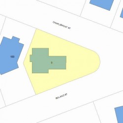 9 Roland St, Newton MA  02461-1919 plot plan
