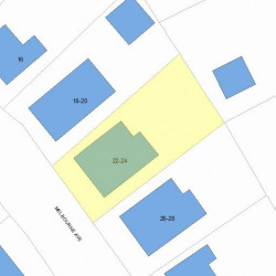 22 Melbourne Ave, Newton MA  02460-1222 plot plan