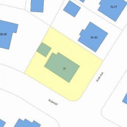 87 Glen Ave, Newton MA  02459-2044 plot plan