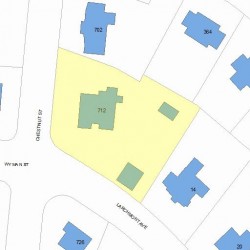 712 Chestnut St, Newton MA 02468-2015 plot plan