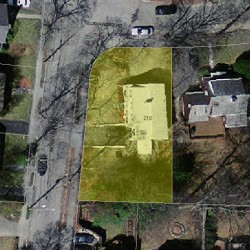 210 Woodcliff Rd, Newton MA 02461-1859 aerial view