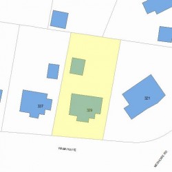 329 Waban Ave, Newton MA 02468-1349 plot plan