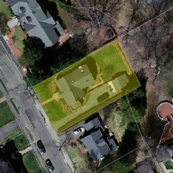 74 Hillside Ave, Newton MA  02465-2544 aerial view