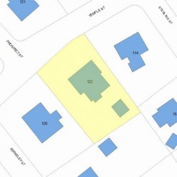122 Temple St, Newton MA 02465-2314 plot plan