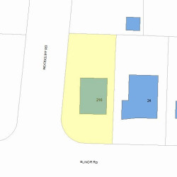 216 Woodcliff Rd, Newton MA  02461-1859 plot plan