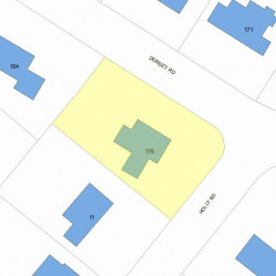 176 Dorset Rd, Newton MA 02468-1427 plot plan