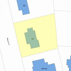 828 Walnut St, Newton MA  02459-1717 plot plan