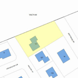 131 Harding St, Newton MA 02465-1339 plot plan