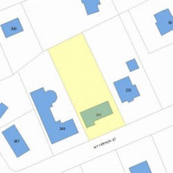 241 Mount Vernon St, Newton MA 02465-2518 plot plan