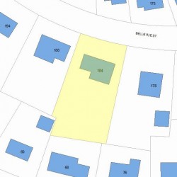 184 Bellevue St, Newton MA 02458-1813 plot plan