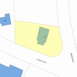 24 Windsor Rd, Newton MA  02468-1505 plot plan