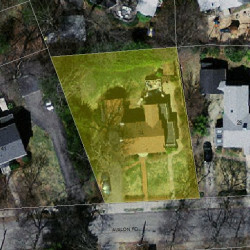 31 Avalon Rd, Newton MA  02468-1609 aerial view