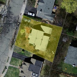 64 Hatfield Rd, Newton MA  02465-1229 aerial view