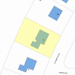 22 Clearwater Rd, Newton MA  02462-1104 plot plan