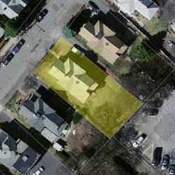 86 Floral St, Newton MA  02461-1523 aerial view