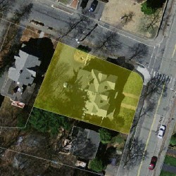 109 Lowell Ave, Newton MA 02460-1521 aerial view
