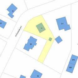 14 Evergreen Ave, Newton MA 02466-1703 plot plan