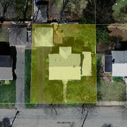 25 Holden Rd, Newton MA  02465-1909 aerial view