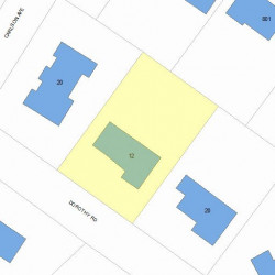 12 Dorothy Rd, Newton MA 02459-3308 plot plan