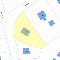 192 Grove St, Newton MA  02466-2257 plot plan