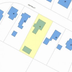 36 Central St, Newton MA 02466-2409 plot plan