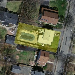 11 Freeman St, Newton MA  02466-1205 aerial view