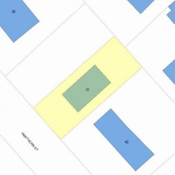 38 Hawthorn St, Newton MA  02458-1215 plot plan
