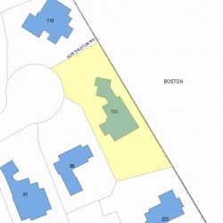 105 Huntington Rd, Newton MA  02458-2461 plot plan