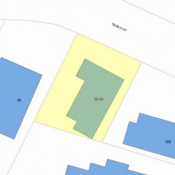 58 Waban St, Newton MA 02458-1415 plot plan
