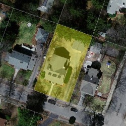 72 Plainfield St, Newton MA  02468-1618 aerial view