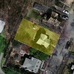 107 Hawthorne Ave, Newton MA 02466-3015 aerial view