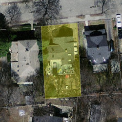 22 Ware Rd, Newton MA  02466-1416 aerial view
