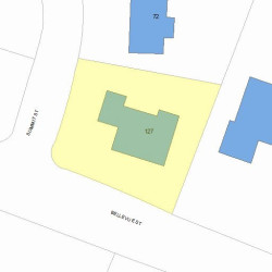 127 Bellevue St, Newton MA 02458-1920 plot plan
