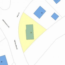 25 Greenlawn Ave, Newton MA  02459-1711 plot plan