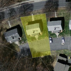 116 Rowe St, Newton MA 02466-1528 aerial view