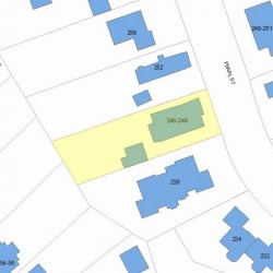 246 Pearl St, Newton MA  02458-1345 plot plan