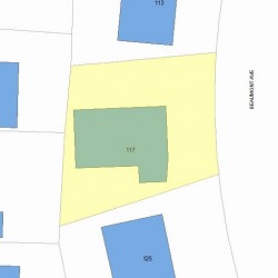 117 Beaumont Ave, Newton MA  02460-2315 plot plan