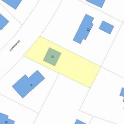 28 Agawam Rd, Newton MA 02468-1303 plot plan