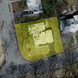 24 Hemlock Rd, Newton MA  02464-1207 aerial view