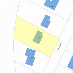 57 Oakland Ave, Newton MA  02466-1704 plot plan