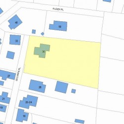 36 Cottage Pl, Newton MA 02465-1525 plot plan