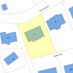 75 Huntington Rd, Newton MA  02458-2416 plot plan