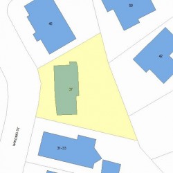 37 Harding St, Newton MA 02465-1300 plot plan
