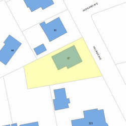 97 Hillside Ave, Newton MA  02465-2546 plot plan