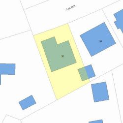 36 Oak Ter, Newton MA  02461-1409 plot plan