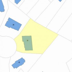 36 Evergreen Cir, Newton MA  02465-2161 plot plan