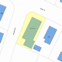 214 Derby St, Newton MA  02465-1527 plot plan